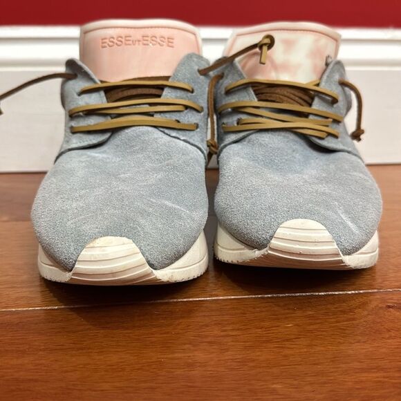 Esseutesse Baby Blue Suede Fringe Cyan Sneaker size 40 - Picture 1 of 10